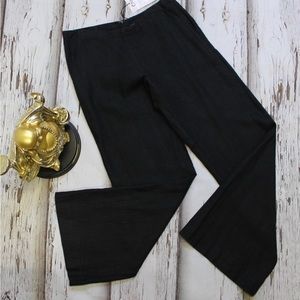 CAbi Black Linen Wide Leg Trousers / Size 8, NWT, Style 335